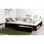 Giường đơn gỗ MDF có 2 ngăn kéo và kệ sách đuôi giường 1m4 x 2m